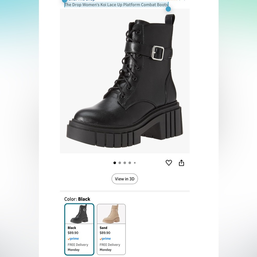 The Drop Women's Koi Lace Up Platform Combat Boots